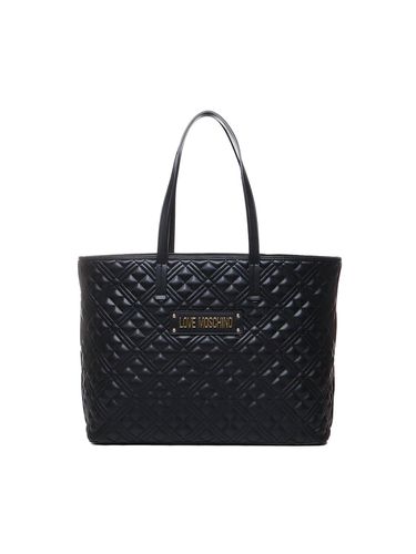 Logo Lettering Quilted Top Handle Bag - Love Moschino - Modalova