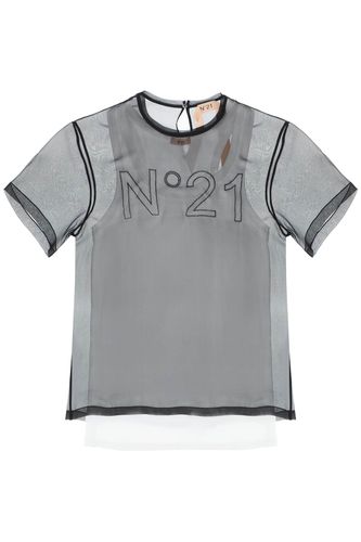 N.21 Georgette T-shirt With Logo - N.21 - Modalova