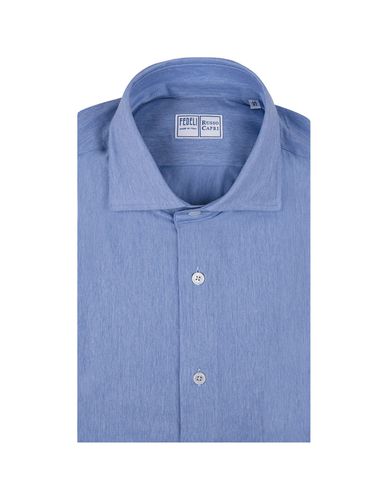 Fedeli Blue Strech Shirt - Fedeli - Modalova