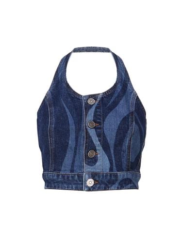 Pucci Denim Crop Top - Pucci - Modalova