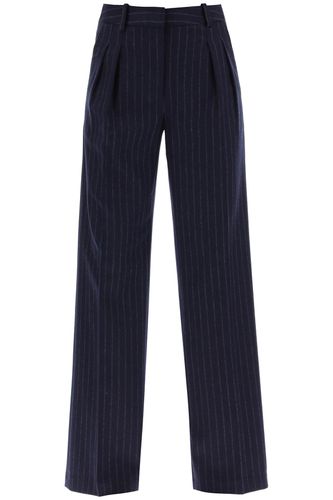 Amoya Pinstripe Wool Trousers - Loulou Studio - Modalova