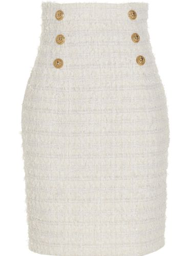 Balmain Logo Button Tweed Skirt - Balmain - Modalova