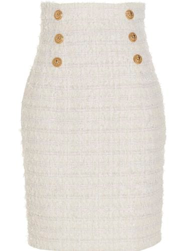 Balmain Logo Button Tweed Skirt - Balmain - Modalova