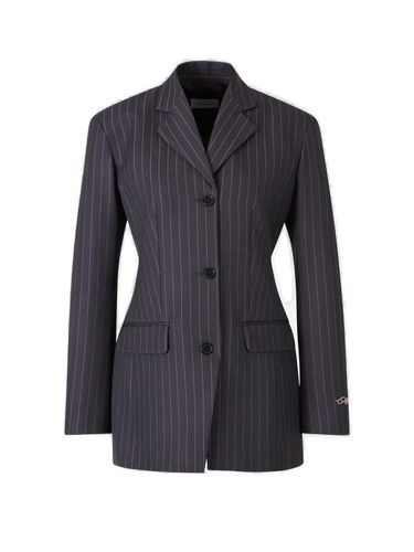 Striped Single-breasted Blazer - Off-White - Modalova