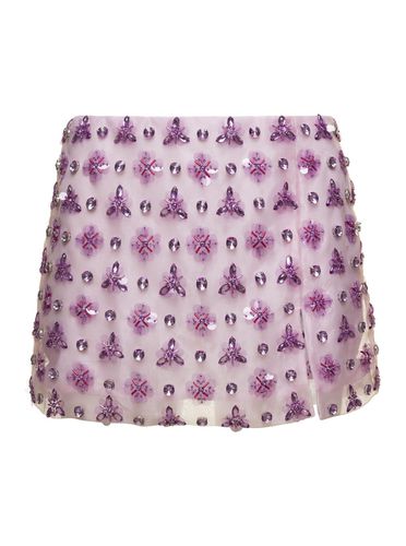 Geometric Mini Skirt With Crystal Embellishment In Organza Woman - Des Phemmes - Modalova