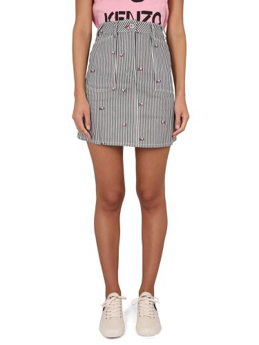 Kenzo Striped Denim Mini Skirt - Kenzo - Modalova