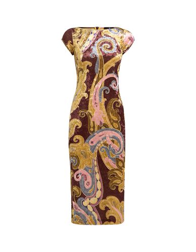 Burgundy Printed Chenille Midi Dress - Etro - Modalova