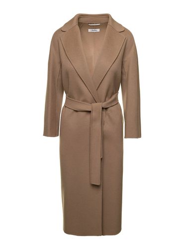 Esturia Beige Coat With Matching Belt In Wool Woman - 'S Max Mara - Modalova