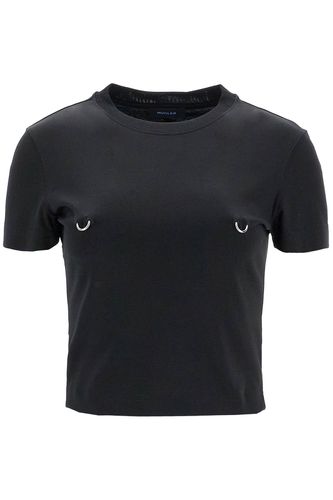 Cropped T-shirt With Piercing - Mugler - Modalova