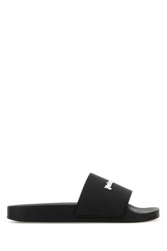 Palm Angels Black Rubber Slippers - Palm Angels - Modalova