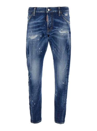 Sexy Twist Jeans With Paint Stains And Rips In Cotton Denim Man - Dsquared2 - Modalova