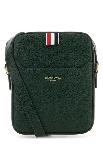 Bottle Green Leather Crossbody Bag - Thom Browne - Modalova