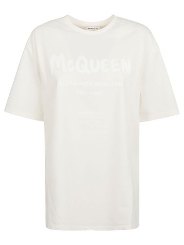 Logo Print Round Neck T-shirt - Alexander McQueen - Modalova