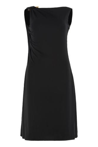 【送料&関税込】Versace Black Stretch Viscose Mini Dress Silk and wool-blend minidress in black - Versace | Mytheresa