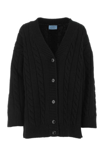 Black Wool Blend Oversize Cardigan - Prada - Modalova
