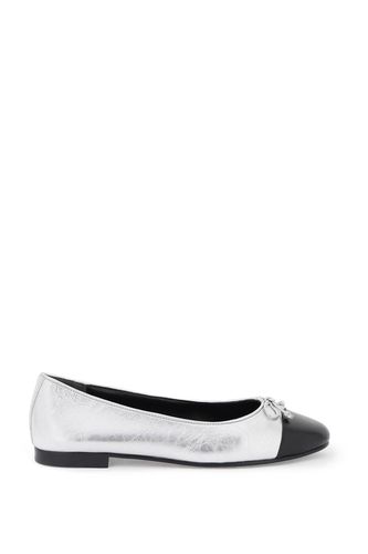 Laminated Ballet Flats With Contrasting Toe Flat Shoes - Tory Burch - Modalova