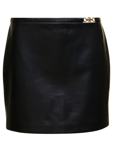 Mini-skirt With Medusa Detail In Smooth Leather Woman - Versace - Modalova