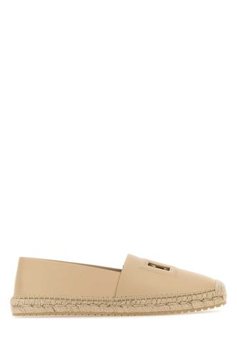 Cappuccino Leather Espadrilles - Dolce & Gabbana - Modalova