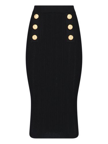 Balmain Buttoned Knit Midi Skirt - Balmain - Modalova
