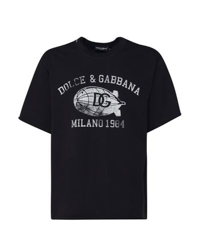 Black Cotton T-shirt - Dolce & Gabbana - Modalova