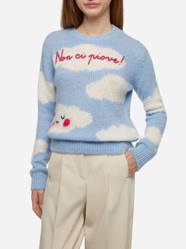 Woman Crewneck Soft Sweater With Non Ci Piove Embroidery - MC2 Saint Barth - Modalova