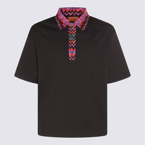 Black Multicolour Cotton Zig Zag Polo Shirt - Missoni - Modalova