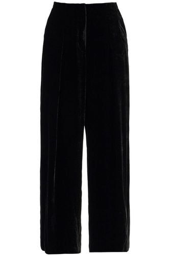 Womens High-waisted Wide-leg Black Velvet Pants - Golden Goose - Modalova