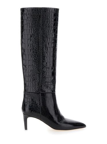 High Boots With Stiletto Heel In Croco Embossed Leather Woman - Paris Texas - Modalova