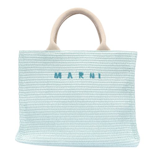 Rafia Effect Small Logo Tote Bag - Marni - Modalova