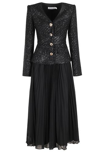 Tinsel Boucle Chiffon Midi Dress - self-portrait - Modalova