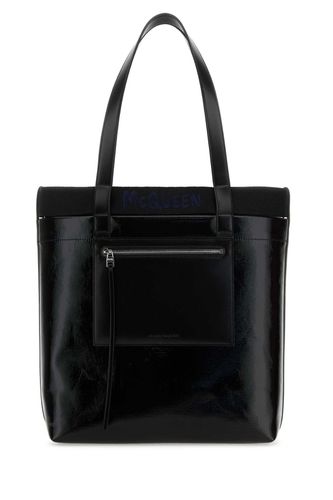 Black Canvas Shopping Bag - Alexander McQueen - Modalova