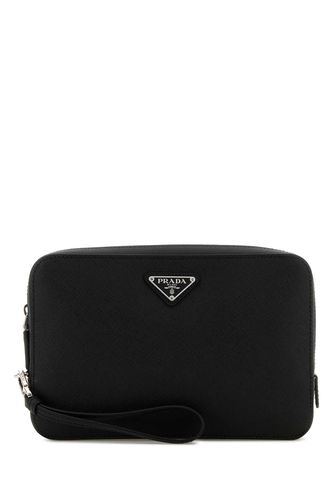 Prada Black Leather Clutch - Prada - Modalova