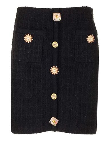 Mini Skirt With Jewel Buttons - self-portrait - Modalova