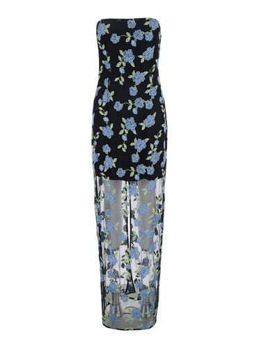 Long Dress With All-over Floral Motif And Semi Sheer Lower Part In Tech Fabric Woman - Rotate by Birger Christensen - Modalova