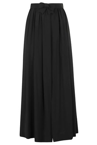 Bow Detailed Wide Leg Pants - Moschino - Modalova