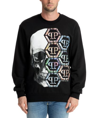 Skull And Plein Cotton Sweatshirt - Philipp Plein - Modalova