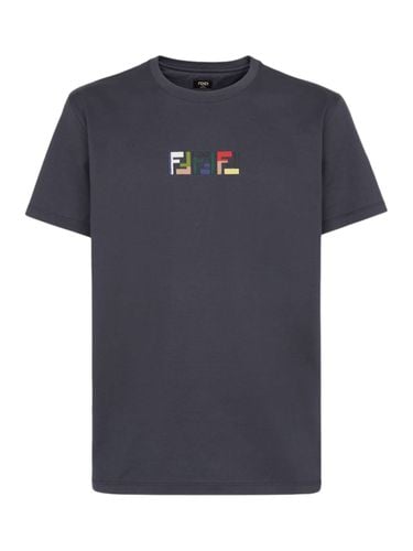 Cotton T-shirt With Embroidery - Fendi - Modalova