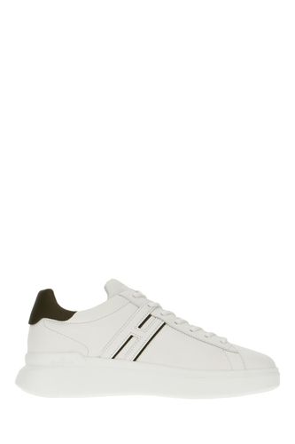 Hogan White Leather H580 Sneakers - Hogan - Modalova