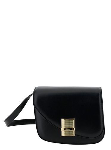 Fiamma S Shoulder Bag With Logo Detail And Oblique Flap In Leather Woman - Ferragamo - Modalova