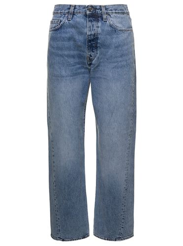 Light Straight Five-pockets Jeans With Logo Patch In Cotton Denim Woman - Totême - Modalova