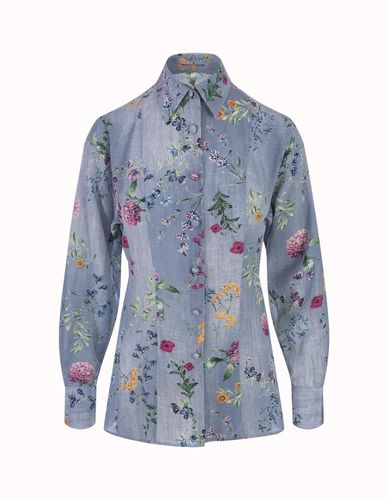Silk Shirt With Floral Print - Ermanno Scervino - Modalova