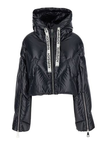 Khris Cropped Down Jacket With Logo Detail In Tech Fabric Woman - Khrisjoy - Modalova