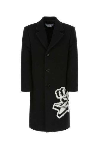 Off-White Black Wool Blend Coat - Off-White - Modalova