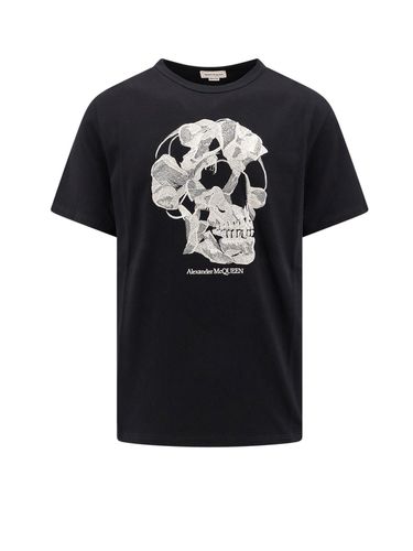 Skull Embroidered Crewneck T-shirt - Alexander McQueen - Modalova