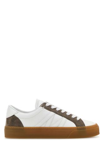 Two-tone Leather And Suede Monaco Sneakers - Moncler - Modalova