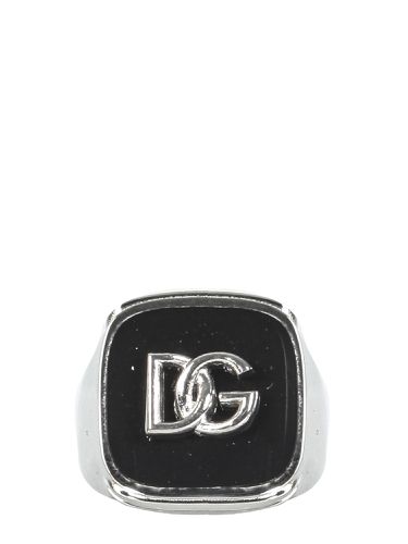 Mans Brass Ring With Logo - Dolce & Gabbana - Modalova