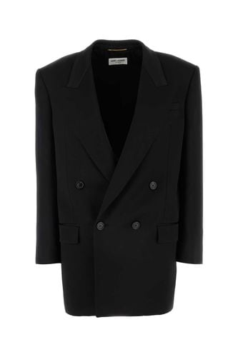 Saint Laurent Black Satin Blazer - Saint Laurent - Modalova