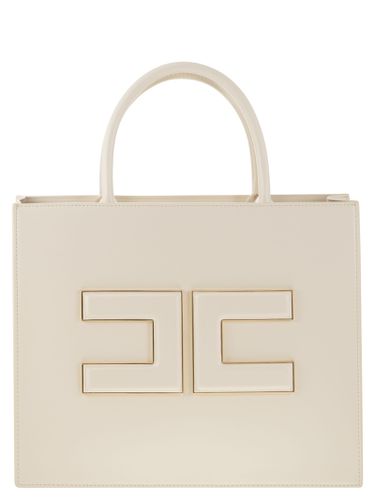 Medium Shopper With Logo Plaque - Elisabetta Franchi - Modalova