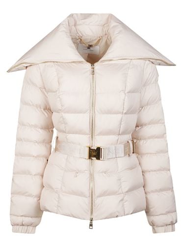 Belted Down Jacket - Elisabetta Franchi - Modalova