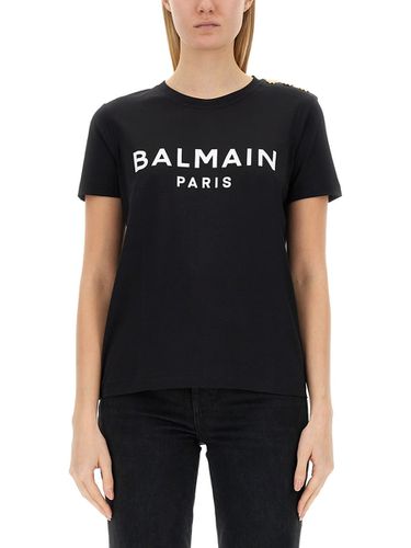 Balmain T-shirt Con Stampa Logo - Balmain - Modalova